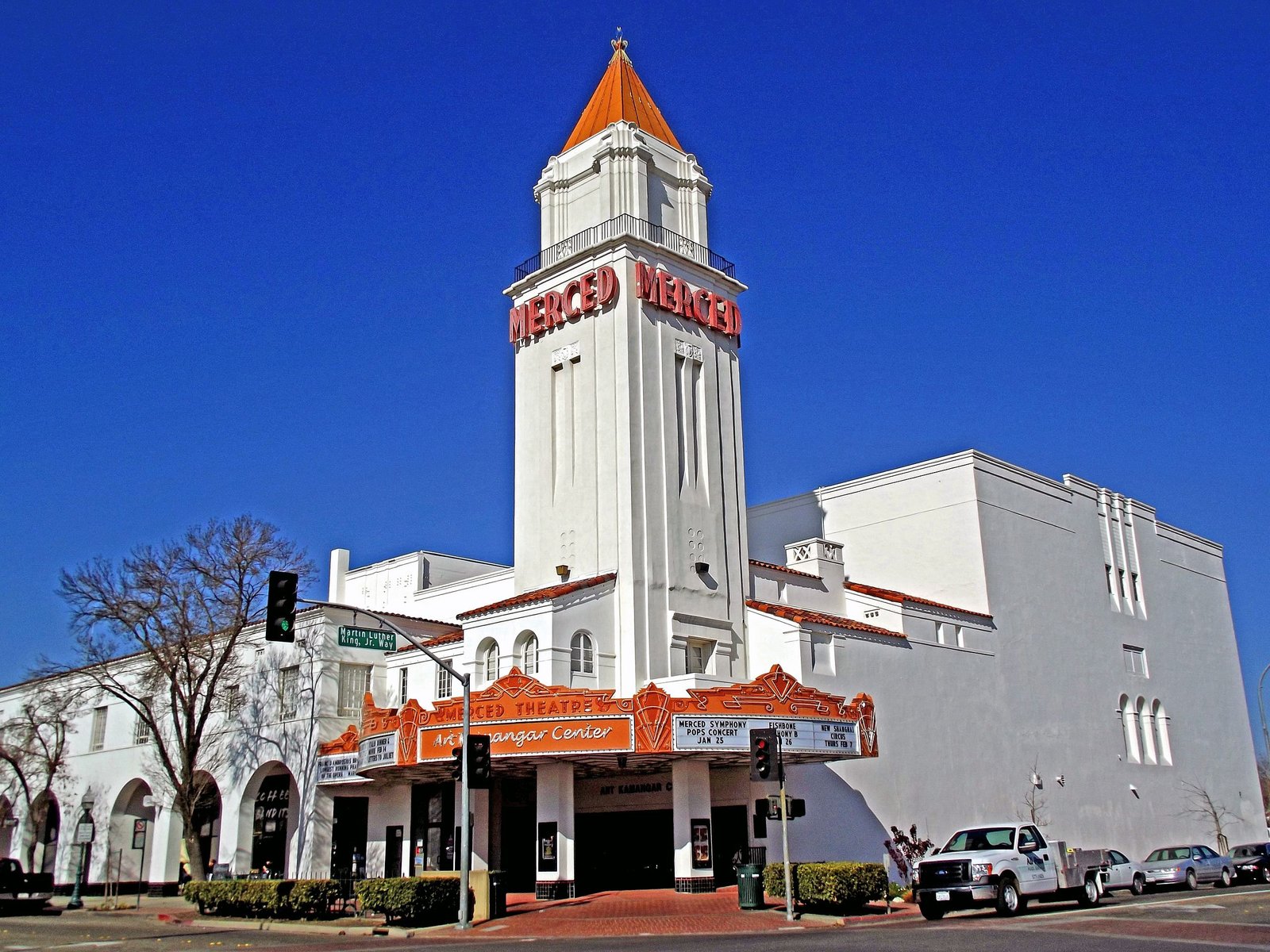 Merced California courthouse and downtown area