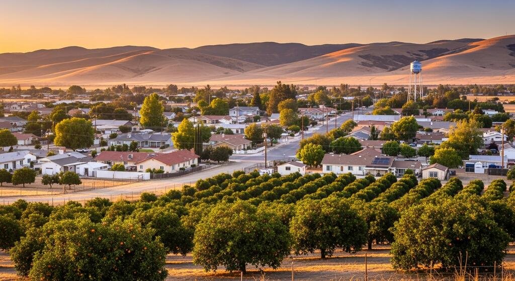 Parlier California and surrounding Central Valley farmland